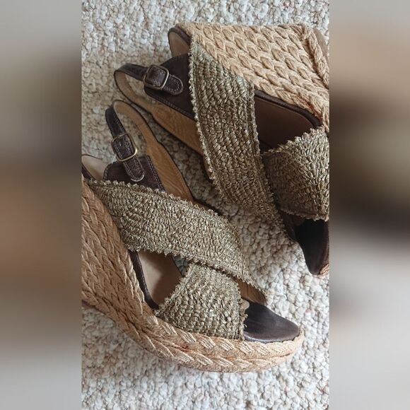 STUART WEITZMAN Olive green Toogood Raffia Espadrille Size 6.5 - Picture 8 of 16